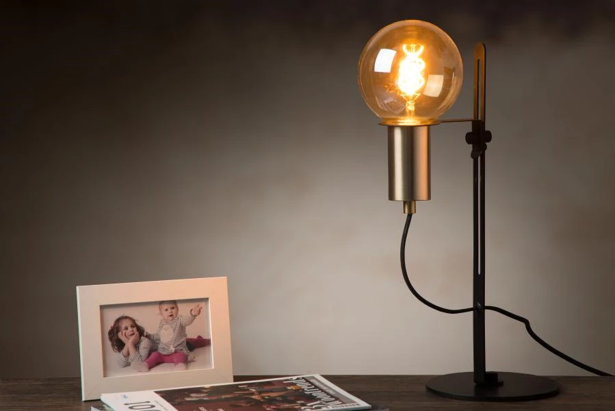 Lucide MALCOLM - Tischlampe - Ø 23 cm - 1xE27 - Schwarz - Ambiente 2